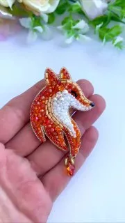 Броши: Лиса и Лисичка