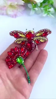 Броши: Гвоздика, Мотылек и Бабочка