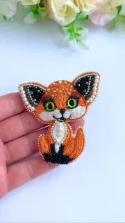 Броши: Лиса и Лисичка