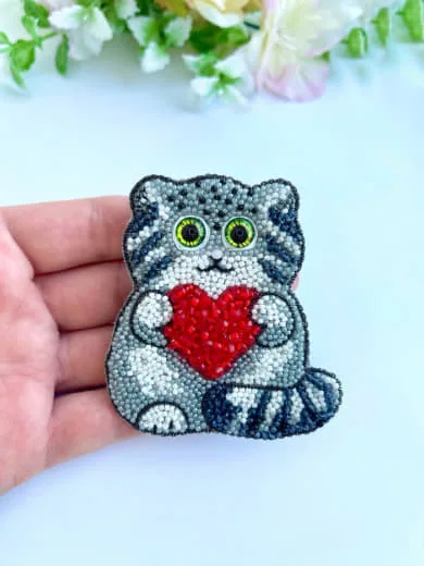 Брошь «Манул»