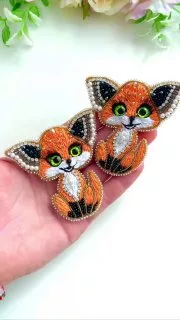 Броши: Лиса, Лисичка и Фенек