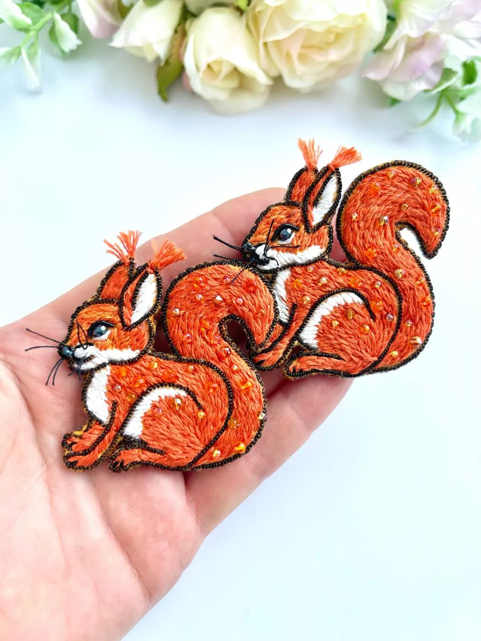 Броши: Белка и Белочка