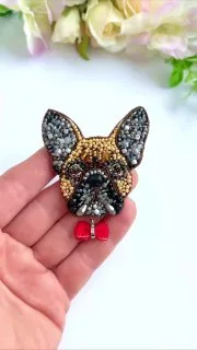 Броши: Бульдог, Собака и Песик