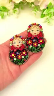 Броши: Матрешка и Девочка