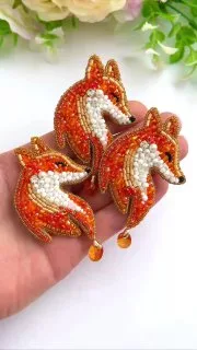 Броши: Лиса и Лисичка