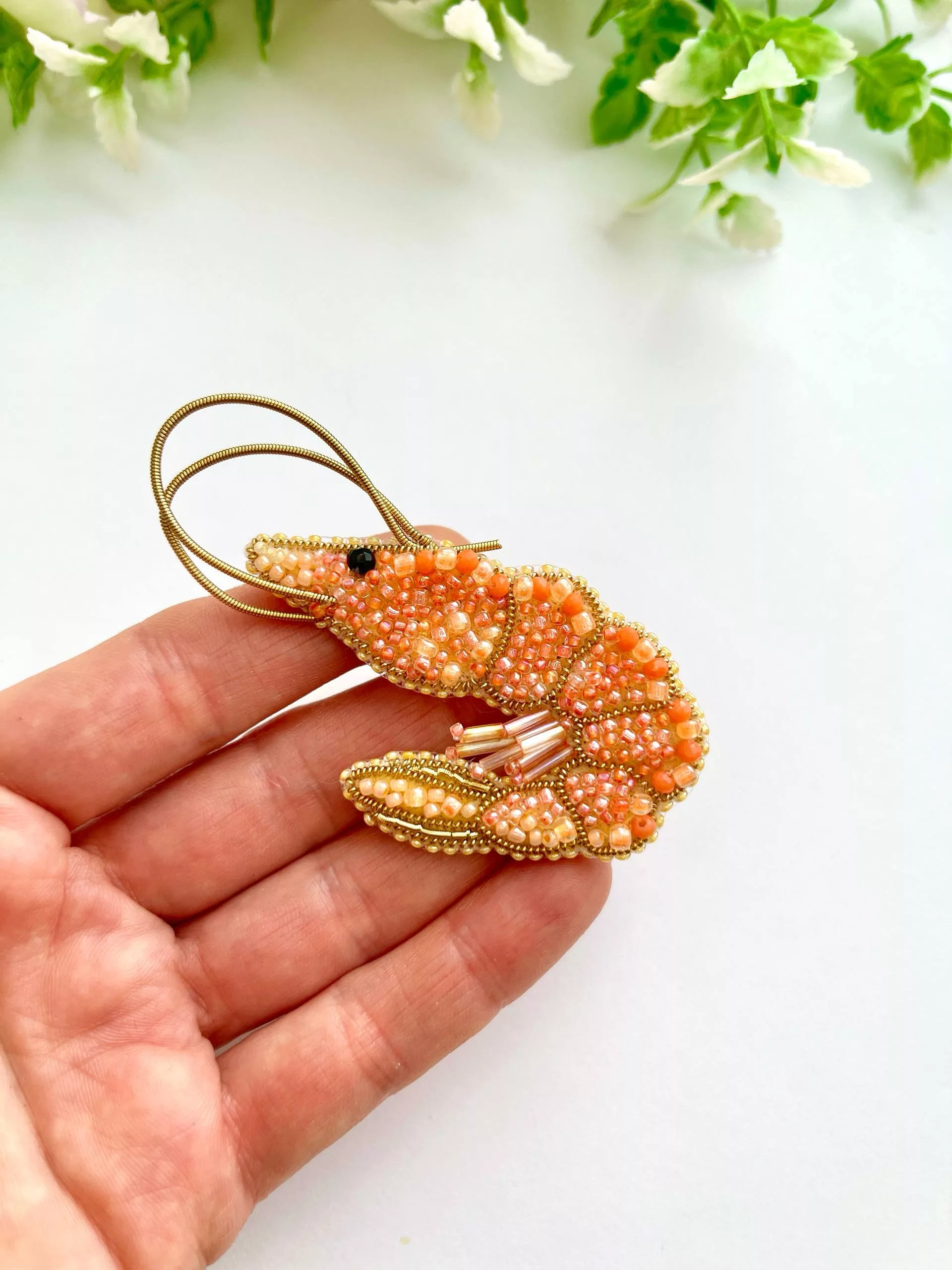 Брошь «Креветка»