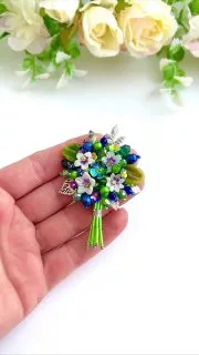 Брошь «Букет цветов»