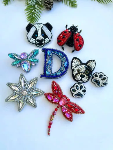 Брошь «Мотылек, звездочка по 600»