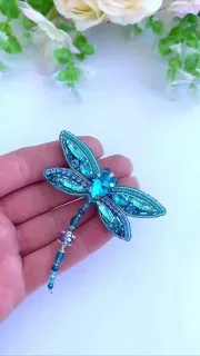 Броши: Стрекоза и Бабочка